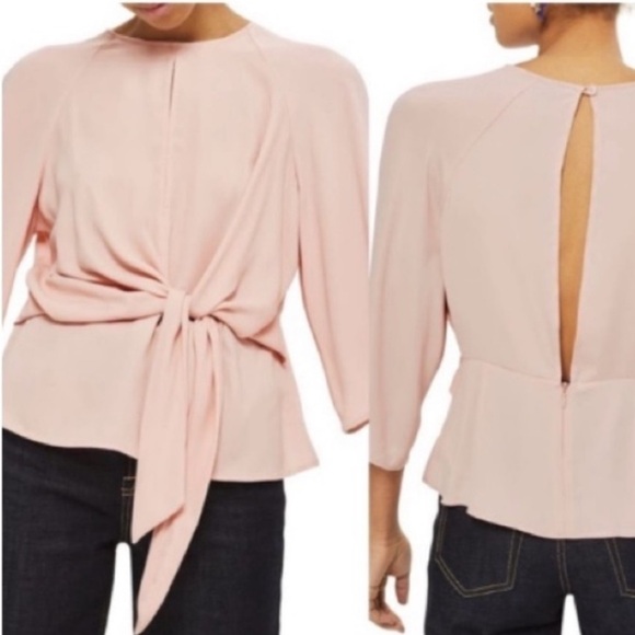 NWOT Topshop light pink blouse, size 12 - Picture 2 of 7